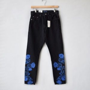 LEVIS 501 High Rise Embroidered Skinny Jeans